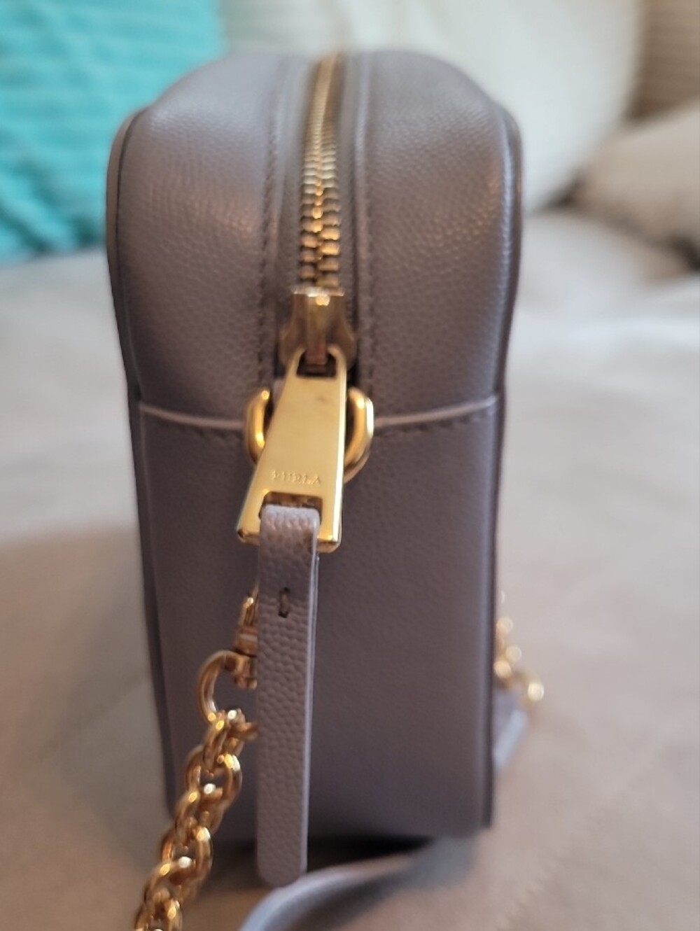 Furla Brava Mini Crossbody Bag In Bluish Purple EUC - Picture 3 of 15